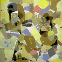 Hervey, peinture, collage, série Cartes et Itinéraires, Kaléidoscope pour un Mémorial