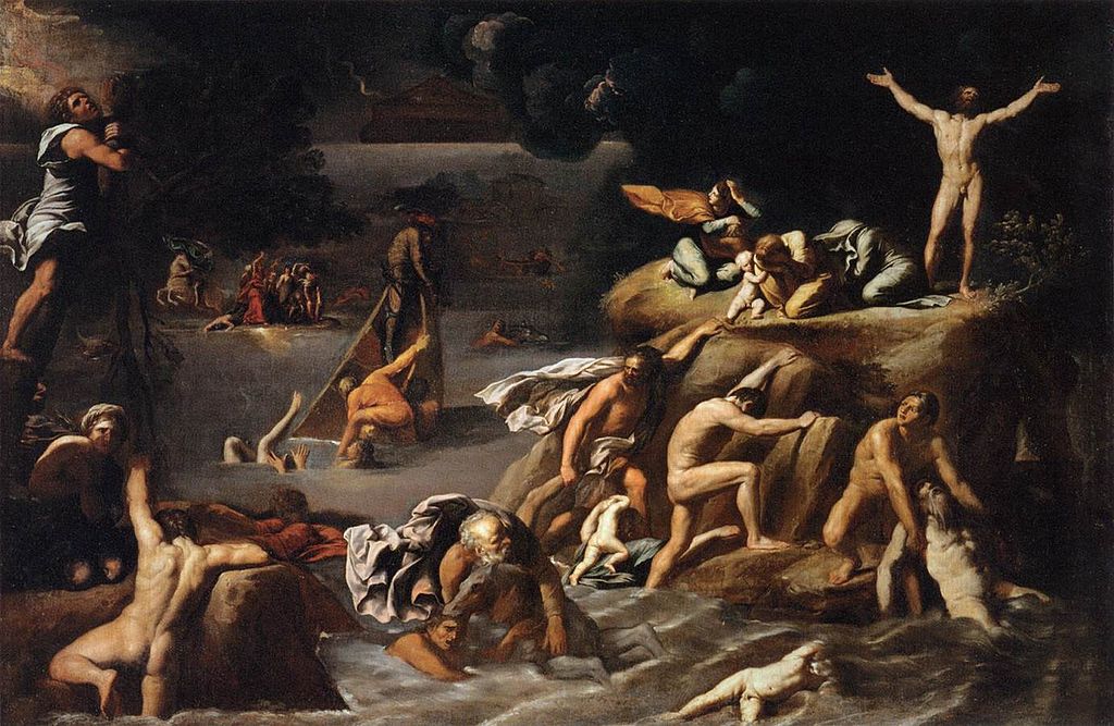 Peinture d'Antoine Carrache intitulée "Le déluge" 1616-1618