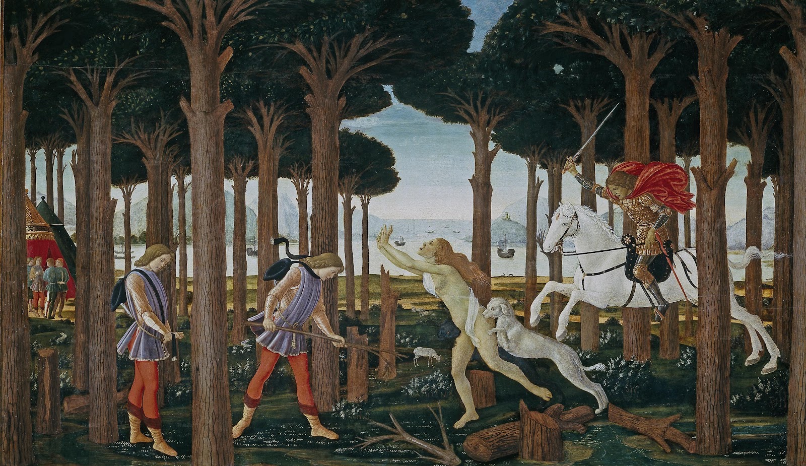 Botticelli L'Histoire de Nastagio Degli Onesti 1