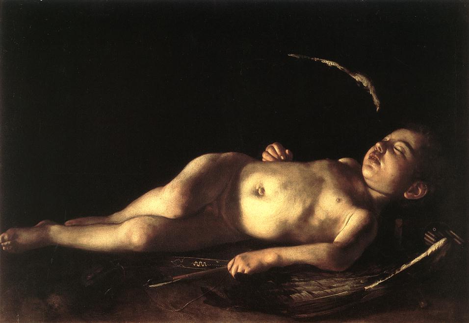 Caravage Cupidon endormi Palais Piti Florence 1608